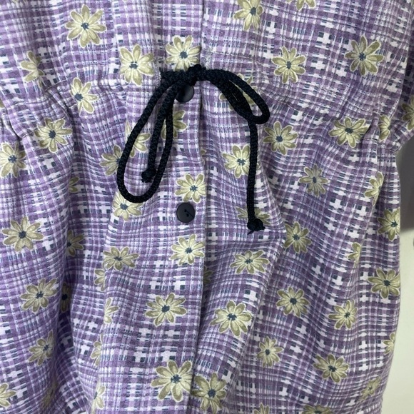 Vintage floral drawstring wais buttons down sweatshirt - Picture 4 of 9